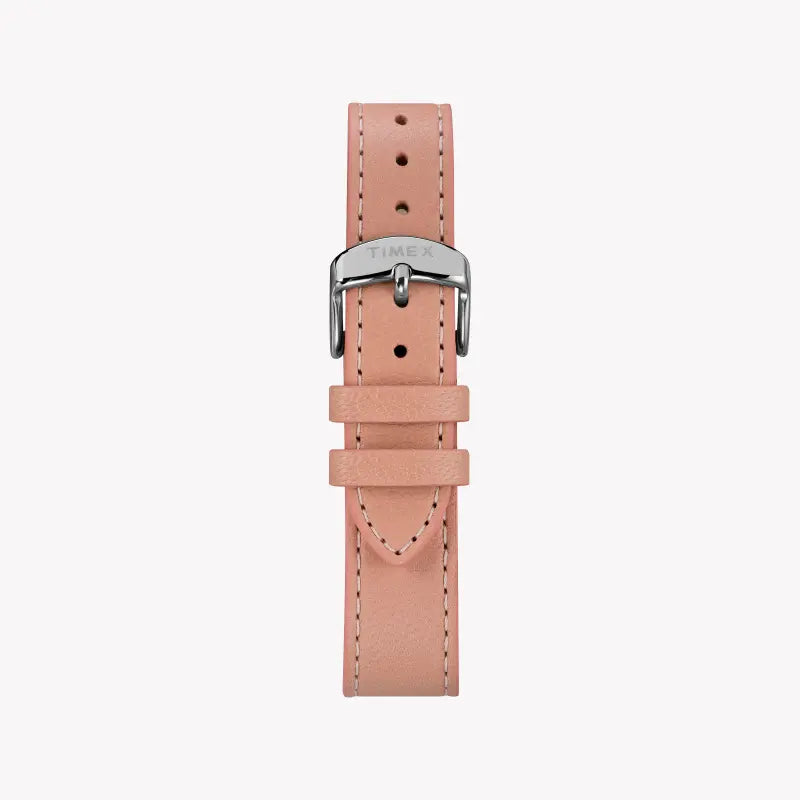 Timex Women's Pink Leather Watch, White Dial | TW2R70400