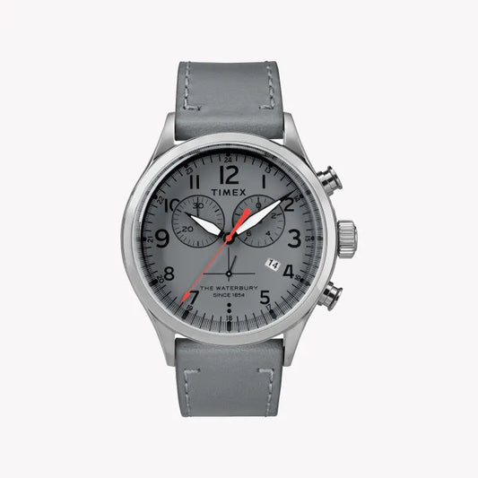 Timex Unisex Stainless Steel Gray Leather Watch, Gray Dial | Tw2r70700