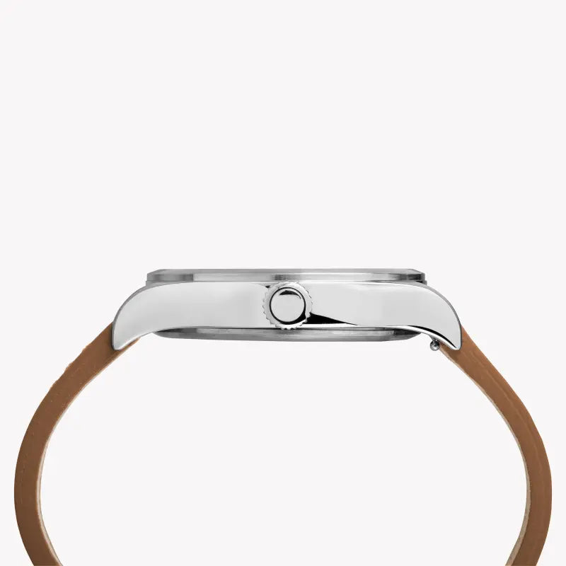 MONTRE UNISEXE TIMEX HERITAGE WATERBURY CUIR TAN ET CADRAN NOIR - Veilleuse INDIGLO