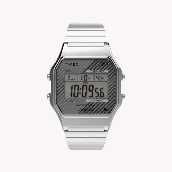 Timex Unisex Silver Stainless Steel Watch, Digital Dial | Tw2r79100