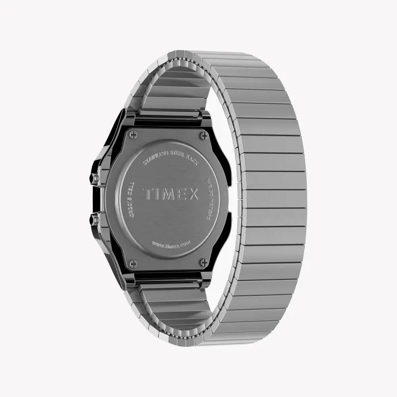 TIMEX TW2R79100 MONTRE NUMÉRIQUE DE LUXE UNISEXE - ÉLÉGANCE EN RÉSINE ARGENTÉE ET ACIER INOXYDABLE