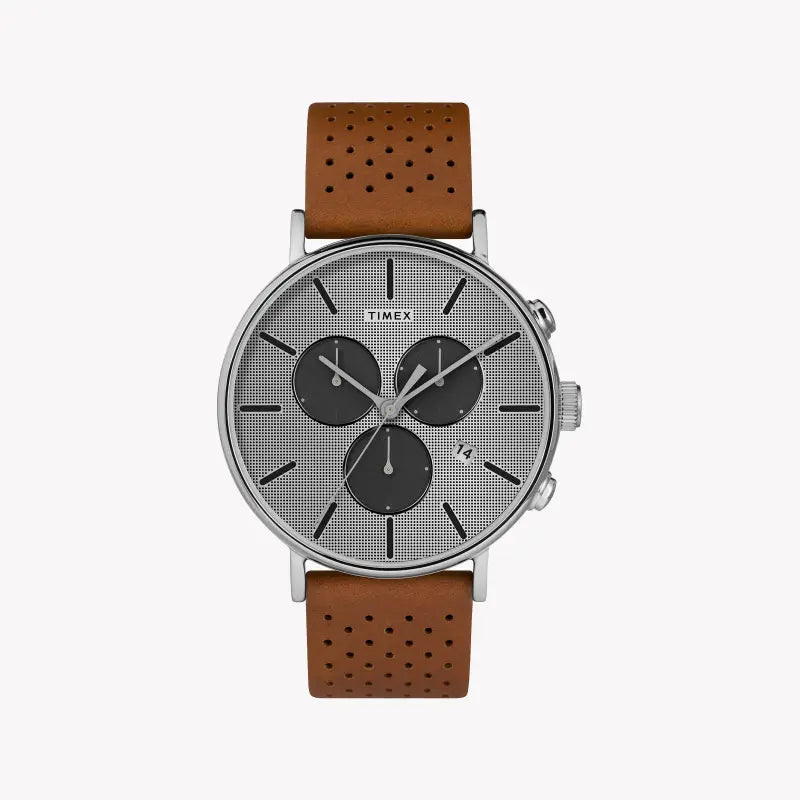 Timex Men's Brass Watch, Silver Dial & Tan Leather Band | Tw2r79900 by i-watch