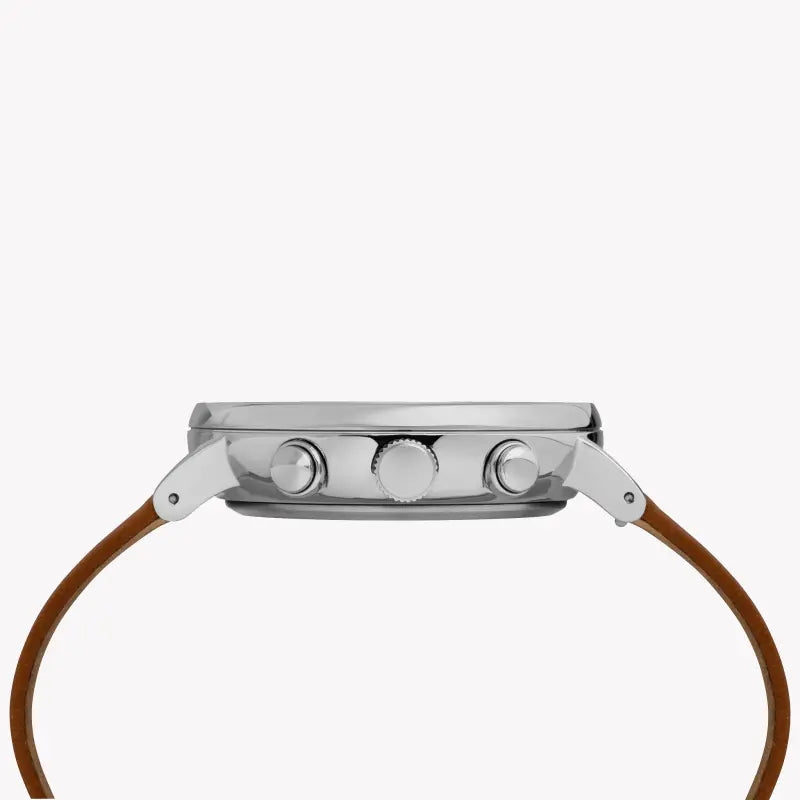 TIMEX TW2R79900 FAIRFIELD - MONTRE POUR HOMMES INTEMPOREL EN CUIR BRUN ET CADRAN ARGENT