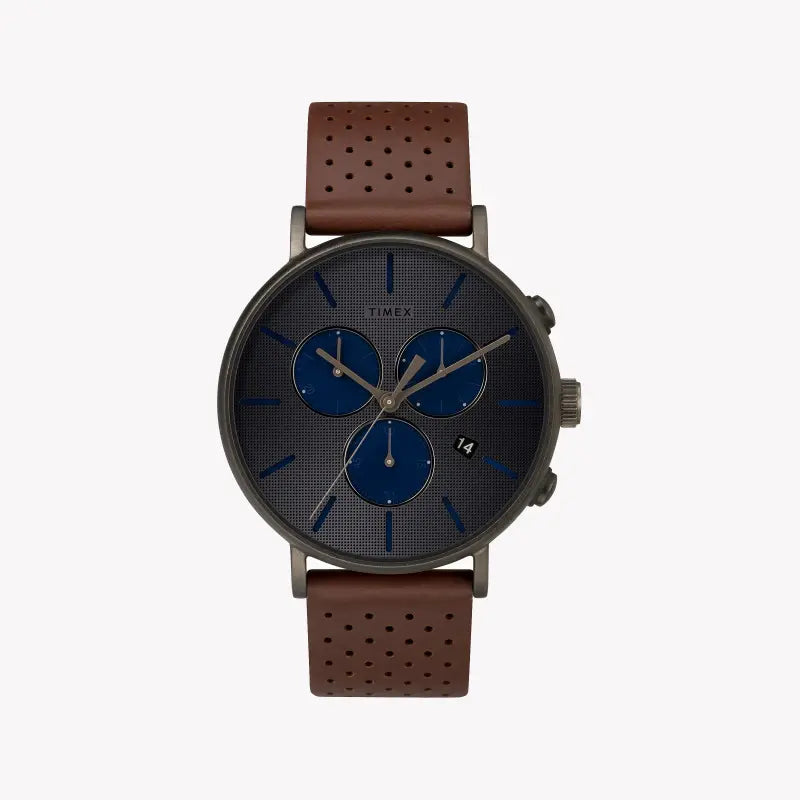 Timex Men's Brass Watch, Brown Leather, Gray Dial | Tw2r80000 by i-watch
