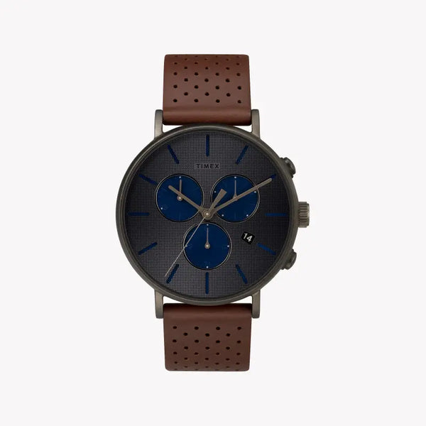 Timex Men's Brass Watch, Brown Leather, Gray Dial | Tw2r80000 by i-watch