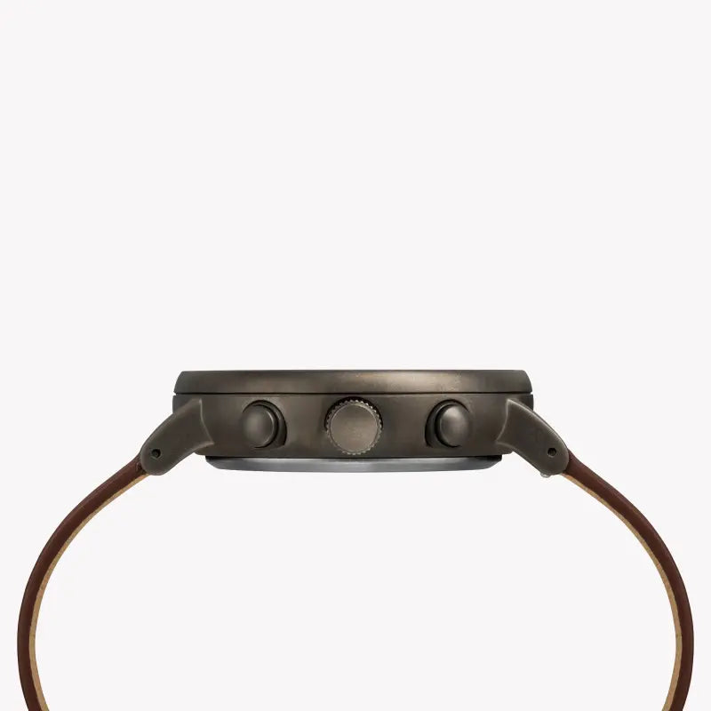 ساعة تايمكس TW2R80000 إيسنشيال فيرفيلد - ساعة كلاسيكية للرجال من الجلد باللون الرمادي والبني