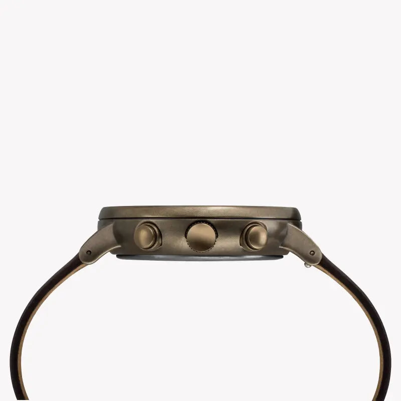 ساعة TIMEX Essential Fairfield TW2R80100 - ساعة رجالية كلاسيكية من الجلد البني وقرص ذهبي