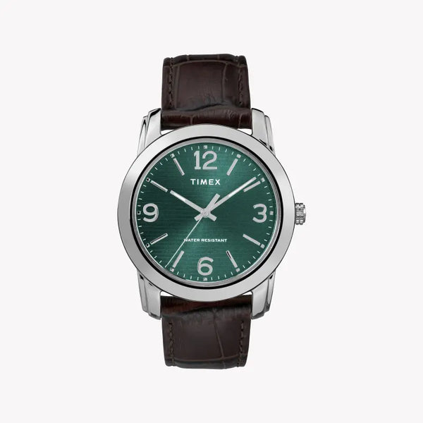 Timex Men's Brown Leather Watch, Green Dial | Tw2r86900 by i-watch