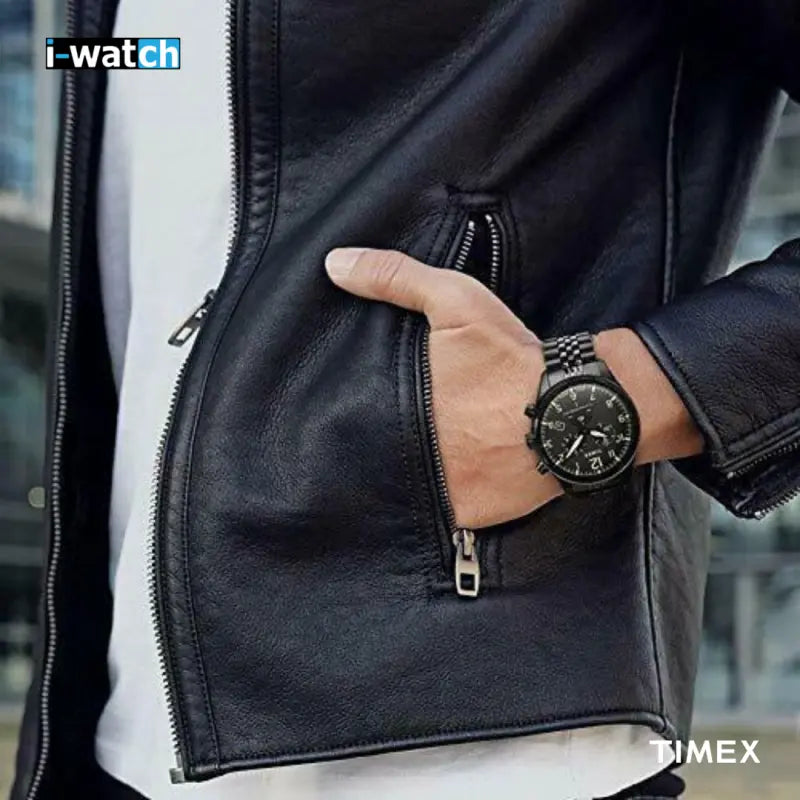 Timex Men's Black Stainless Steel Watch, Black Dial | Tw2r88600