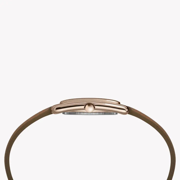 Timex Women's Tan Leather Watch, Silver Dial | Tw2r89500