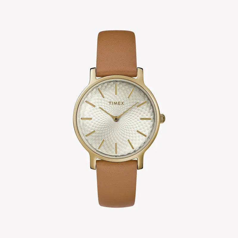 Timex Women's Tan Leather Watch, Silver Dial | Tw2r91800 by i-watch