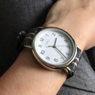 Timex Women's Blue Fabric Watch, White Dial | TW2R92200