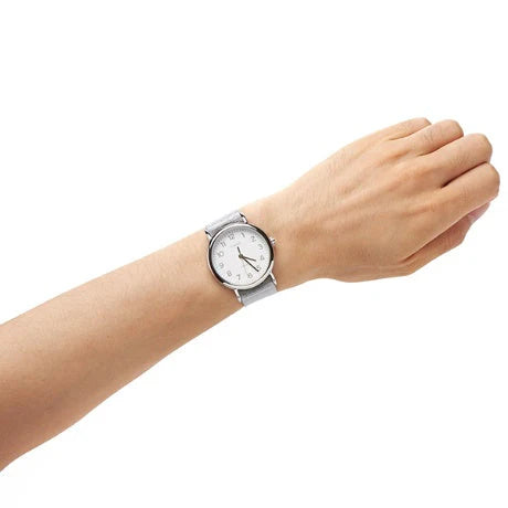 Timex Women's Silver Fabric Watch, White Dial | Tw2r92500 by i-watch