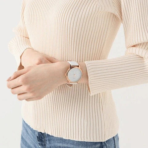 Timex Women's White Leather Watch, Rose Gold Case | Tw2r95000 by i-watch