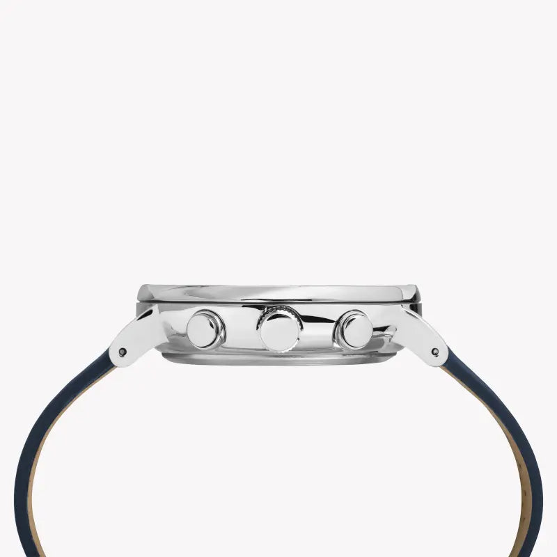 Timex Men's Blue Leather Watch, Silver Dial | Tw2r97700 by i-watch