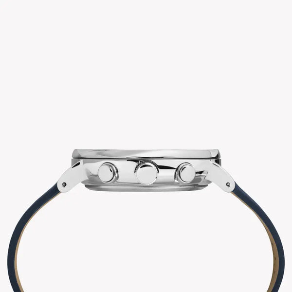 Timex Men's Blue Leather Watch, Silver Dial | Tw2r97700