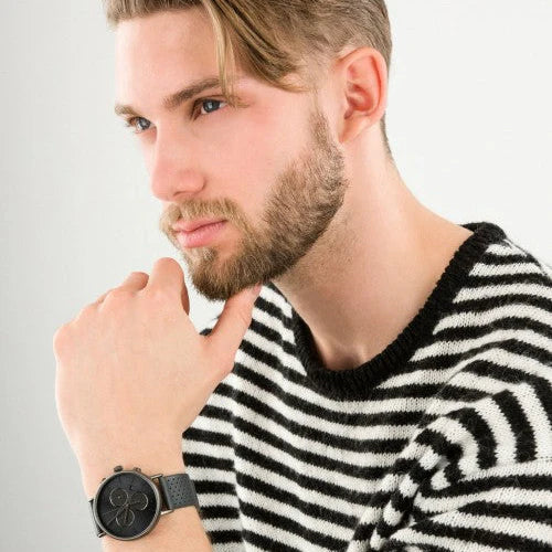 Timex Men's Gray Leather Watch, Gray Dial | Tw2r97800