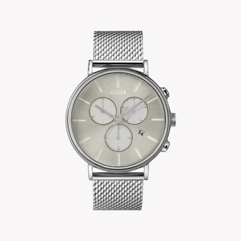 TIMEX Fairfield TW2R97900 - ساعة رجالية فضية أنيقة مع إضاءة ليلية INDIGLO وتصميم نحاسي متين