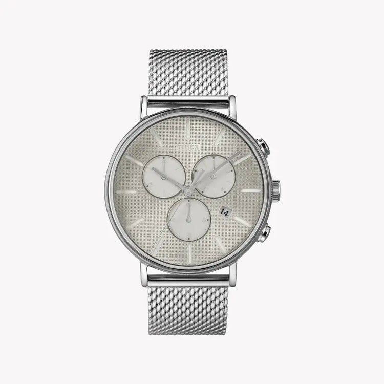 Timex Men's Silver Stainless Steel Watch, Silver Dial | TW2R97900