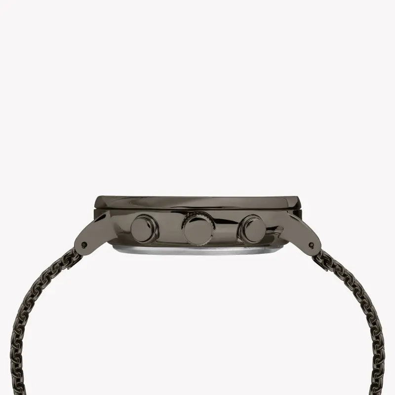 ساعة TIMEX Essential Fairfield TW2R98000 - ساعة رجالية باللون الرمادي من الفولاذ المقاوم للصدأ والنحاس مع إضاءة ليلية من INDIGLO