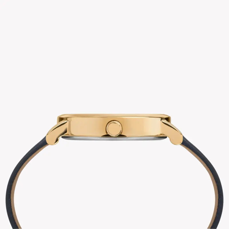 Montre pour femme TIMEX avec boîtier en laiton doré et bracelet en tissu bleu
