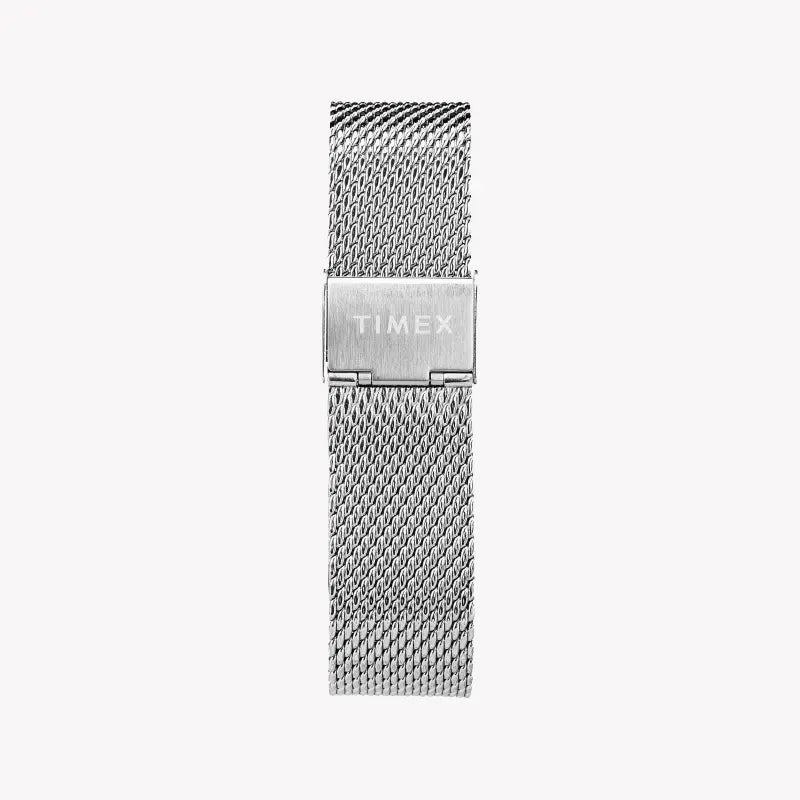 TIMEX Essential Fairfield TW2T11400 – Unisex-Armbanduhr aus silbernem Edelstahl und schwarzem Zifferblatt