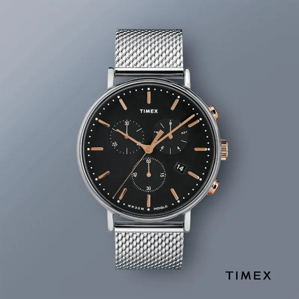 Timex Unisex Silver Stainless Steel, Black Dial | Tw2t11400 by i-watch
