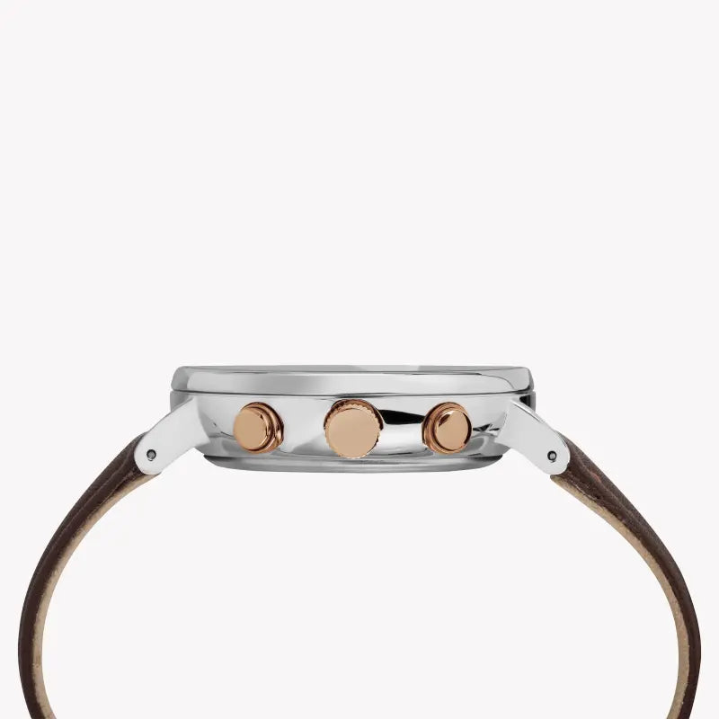 TIMEX Essential Collection Fairfield TW2T11500 - Montre chronographe pour homme en cuir marron et cadran noir