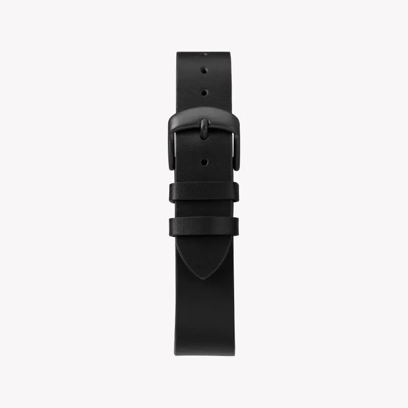 Timex Men's Black Leather Watch, Black Dial | TW2T29500