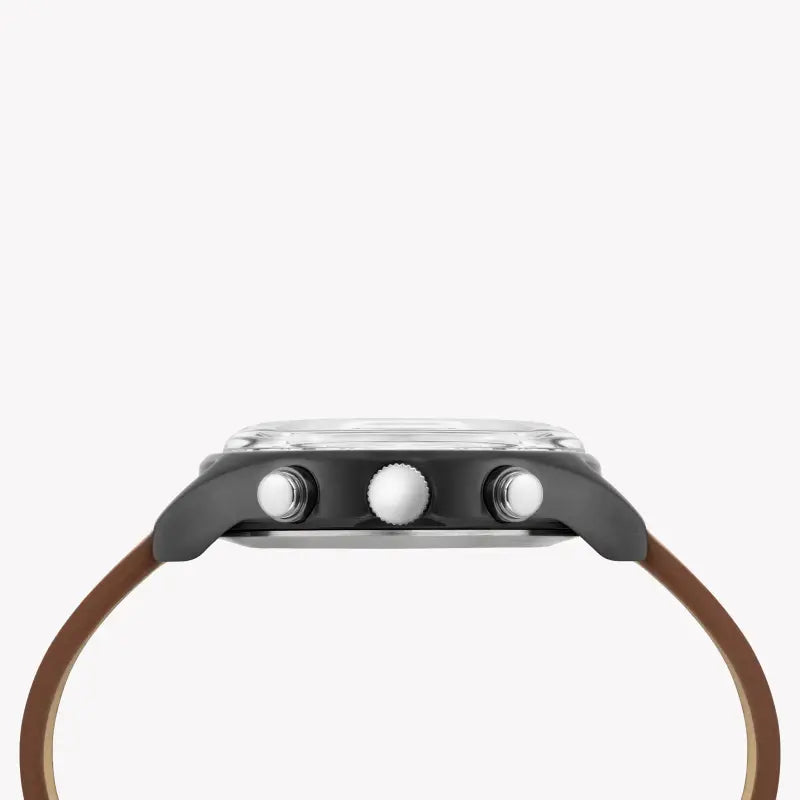 TIMEX Military MK1 TW2T29600 – Herren-Chronographenuhr aus Leder mit INDIGLO-Nachtlicht und schwarzem Zifferblatt