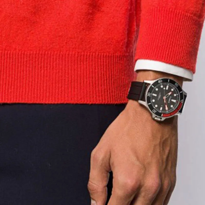 TIMEX Military Allied TW2T30000 - MONTRE ÉLÉGANTE EN SILICONE NOIR ET LAITON POUR HOMMES avec veilleuse INDIGLO