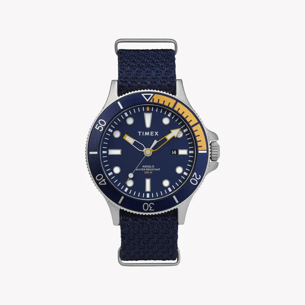 Timex Men's Blue Fabric Watch, Brass Case | Tw2t30400