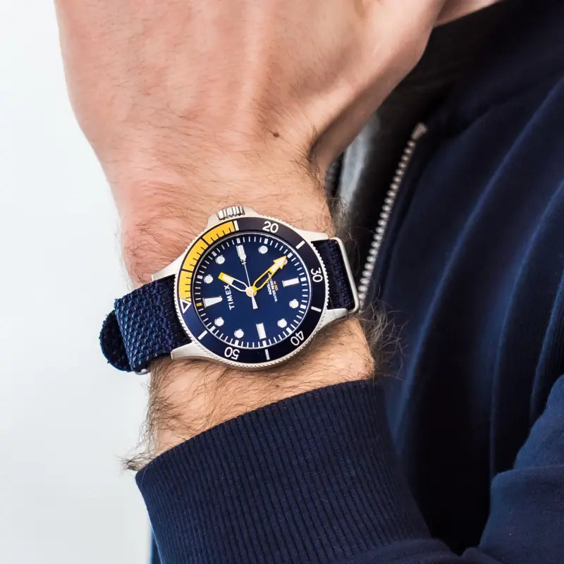TIMEX MILITARY ALLIED TW2T30400 - BRACELET EN TISSU BLEU ET CADRAN INDIGLO MONTRE POUR HOMMES