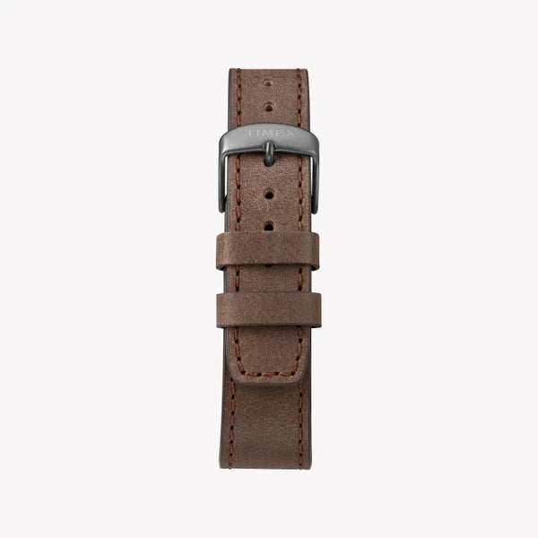 Timex Men's Gray Dial Watch, Brown Leather Strap | Tw2t32800