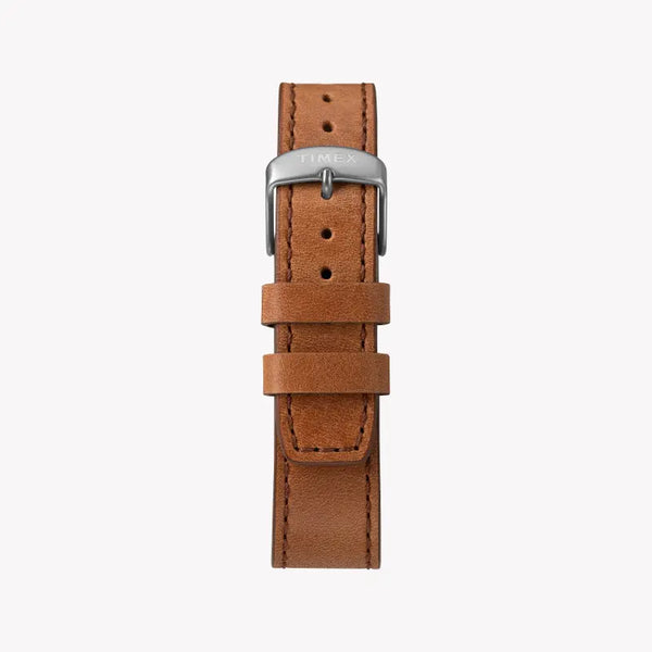 Timex Men's Brass Brown Leather Watch, Black Dial | Tw2t32900