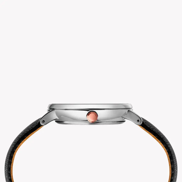 Timex Men's Brass Watch, White Dial, Black Leather Strap | Tw2t34700