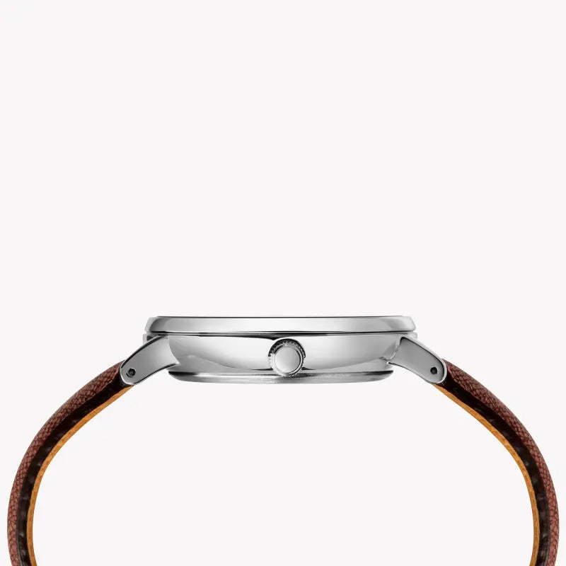 ساعة تايمكس ساوث فيو TW2T34800 - ساعة كلاسيكية للرجال بمينا أزرق وجلد بني