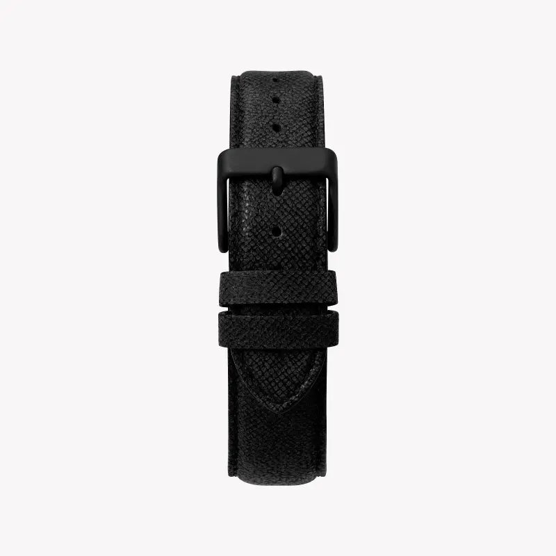 Timex Men's Black Leather Watch, Black Dial | TW2T34900