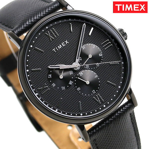 ساعة TIMEX TW2T35200 CLASSIC SOUTHVIEW - ساعة رجالية أنيقة بقرص أسود مع حزام جلدي