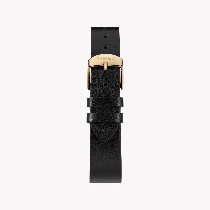 Timex Women's Black Leather Watch, Black Dial | TW2T45300