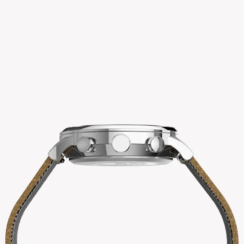 Timex Men's Stainless Steel Tan Band, Silver Dial | Tw2t71200