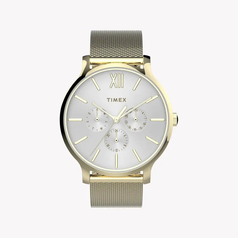 Timex Women's Gold Watch, White Dial | Tw2t74600
