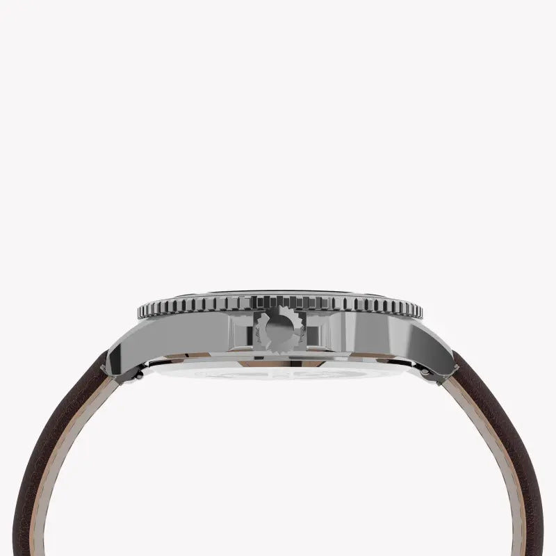 Timex Men's Brown Leather Watch, Blue Dial | Tw2u13000