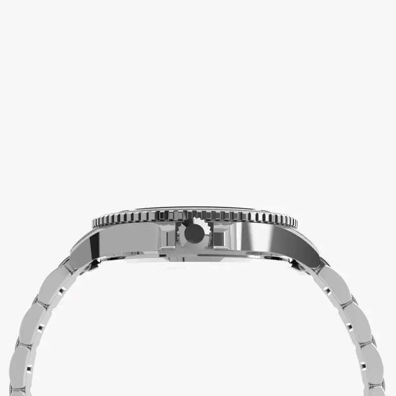 Timex Men's Silver Stainless Steel, Black Dial | Tw2u13100 by i-watch