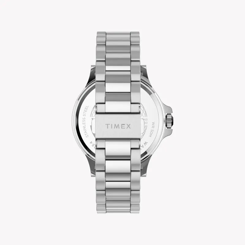 Timex Men's Silver Stainless Steel, Black Dial | Tw2u13100