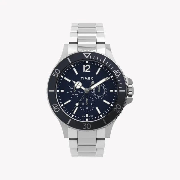 Timex Men's Silver Stainless Steel, Blue Dial | Tw2u13200
