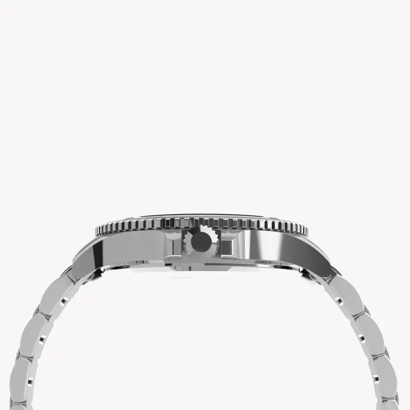 TIMEX Harborside TW2U13200 - Montre pour homme à cadran argenté et bleu avec boîtier en laiton durable