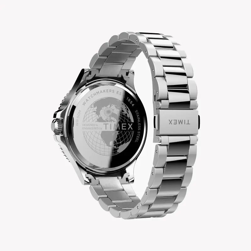 Timex Men's Silver Stainless Steel, Blue Dial | Tw2u13200 by i-watch