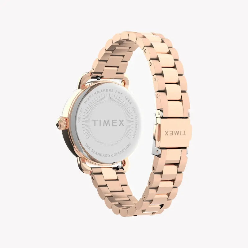 Timex Women's Rose Gold Stainless Steel Watch, Silver Dial | TW2U14000