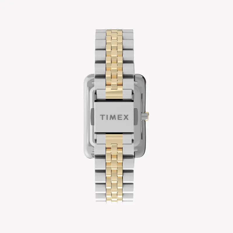 ساعة تايمكس النسائية بهيكل من النحاس الفضي وسوار من الستانلس ستيل باللون الفضي والذهبي